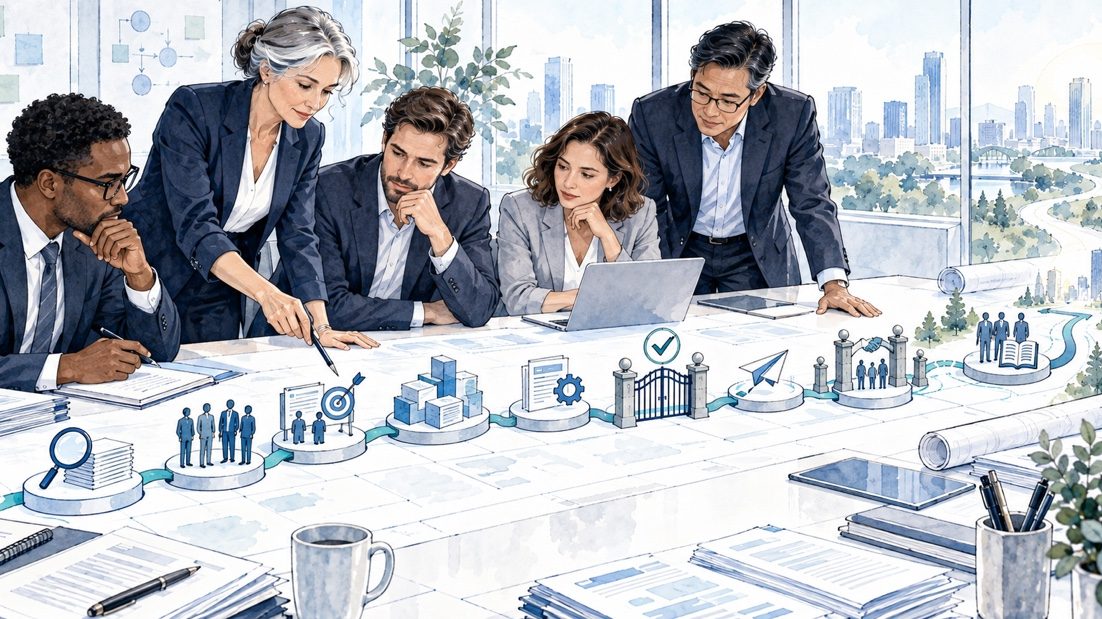A bid team mapping realistic AI support across the bid lifecycle.