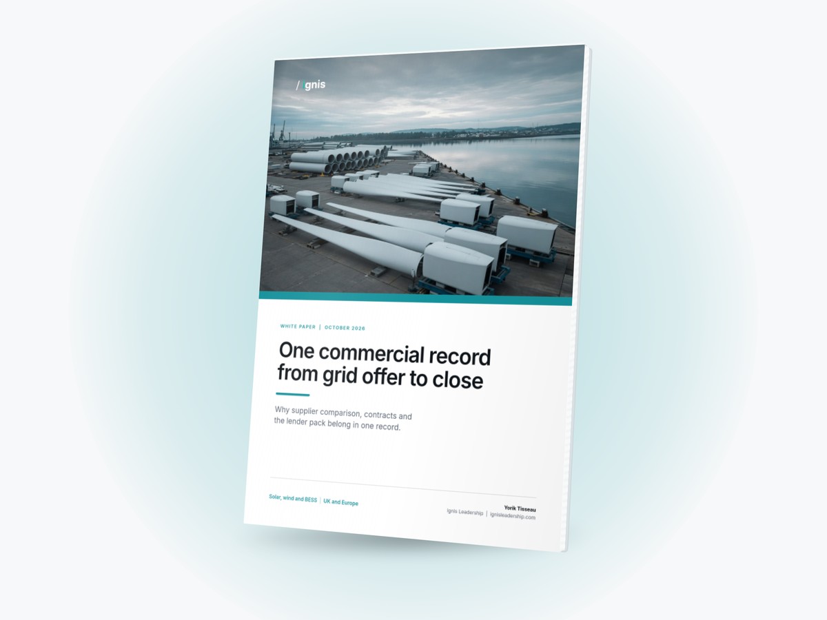 Cover of the white paper One commercial record from grid offer to close, shown as a printed book.