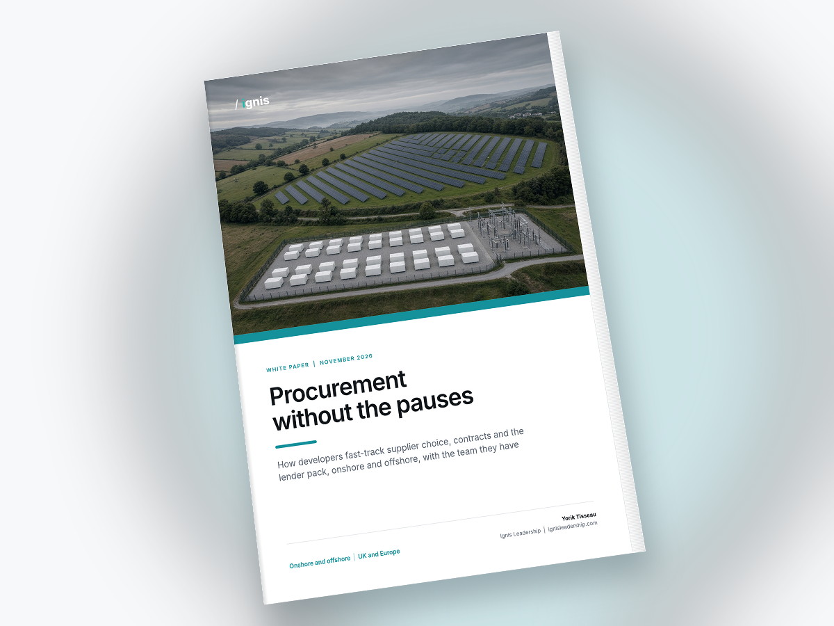 Cover of the white paper Procurement without the pauses, shown as a printed book.